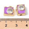 Brass Pave Clear Cubic Zirconia Beads KK-H449-86G-05-3