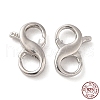 Rhodium Plated 925 Sterling Silver Double Opening Lobster Claw Clasps STER-Q187-01B-P-3