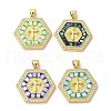 Cross Theme Brass Micro Pave Cubic Zirconia Pendants KK-K385-035G-1