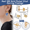 Beebeecraft 20Pcs Flat Round Brass Stud Earring Findings KK-BBC0013-96B-2