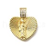 Brass Micro Pave Cubic Zirconia Pendants KK-Q066-28G-1
