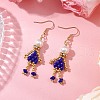 Glass Seed Beaded Dangle Earrings EJEW-MZ00366-1