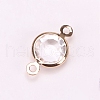Brass Pave Glass Connector Charms FIND-WH0420-93KCG-02-1
