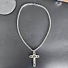 Gothic Style Cross 304 Stainless Steel Pendant Necklace & Link Bracelet FS-WG287BB-03-3
