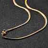 3mm Stainless Steel Flat Snake Chain Necklaces for Men Women NJEW-G160-03LG-3