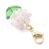 Flower Glass Pendant Decorations HJEW-MZ00218-06-4