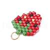 Glass Seed Beaded Strawberry Pendants PALLOY-CJ00125-4