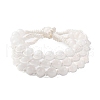 Natural White Jade Round Beaded Multi-strand Bracelets for Men Women BJEW-G743-02E-4