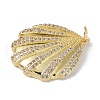 Rack Plating Brass Micro Pave Clear Cubic Zirconia Pendants KK-E110-03G-2