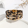 Leopard Print Pattern PU Leather Cord Multi-strand Bracelets for Women XT9904-7