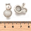 Rack Plating Brass Micro Pave Clear Cubic Zirconia Round Ball Stud Earring EJEW-H099-09P-1-2
