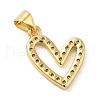 Rack Plating Brass Micro Pave Clear Cubic Zirconia Pendants KK-Q784-24G-2