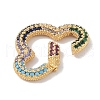 Rack Plating Brass Micro Pave Cubic Zirconia Twister Clasps KK-NH0002-05G-02-2