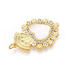 Brass Micro Pave Clear Cubic Zirconia Pendants KK-N268-44G-3