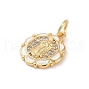 Brass Micro Pave Clear Cubic Zirconia Pendants KK-E111-31I-G-2