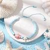 Adjustable Synthetical Turquoise & Porcelain & Natural Howlite Beaded Braided Bead Bracelets for Women BJEW-JB11710-1