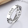 Letter B & Word LOVE 925 Sterling Silver Finger Rings FS-WG350DC-01-1