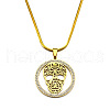 304 Stainless Steel Hollow Skull Pendant Necklaces NJEW-S007-25G-1