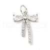 Rack Plating Brass Micro Pave Clear Cubic Zirconia Pendants KK-B093-01C-P-1