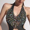 Acrylic Teardrop Alloy Tassel Chain Chest Body Chains for Beach Party FS-WGBEA58-07-1