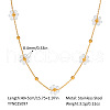 Stainless Steel Woven Flower Link Chain Necklaces for Women AC0915-2-1