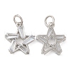 Rack Plating Brass Pave Clear Cubic Zirconia Pendants KK-Z026-14P-1