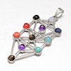 Chakra Jewelry Brass Gemstone Big Pendants KK-J298-08-NR-1