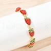 Brass Emenal Link Bracelets for Women BJEW-S175-01G-2