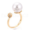 Brass Micro Pave Clear Cubic Zirconia Cuff Ring Settings KK-T076-19G-5