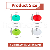 DICOSMETIC 80Pcs 4 Styles Rondelle Food Grade Eco-Friendly Silicone Beads SIL-DC0001-68B-2
