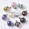 Transparent Globe Glass Bubble Cover Pendants G-R463-01-1