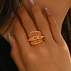 Geometric Hollow Brass Micro Pave Cubic Zirconia Adjustable Finger Rings for Women GM7706-3-3