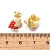Brass Micro Pave Clear Cubic Zirconia Stud Earrings EJEW-G430-01G-5
