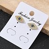 Brass Micro Pave Clear Cubic Zirconia Stud Earrings EJEW-M076-01G-02-4