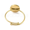 Ion Plating(IP) Flat Round with Smiling Face 304 Stainless Steel Enamel Ring RJEW-A038-12G-01-3
