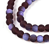 Frosted Transparent Glass Beads Strands GLAA-T032-T4mm-MBB19-3