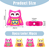 DICOSMETIC 16Pcs 2 Colors Owl Food Grade Eco-Friendly Silicone Focal Beads SIL-DC0001-32-2