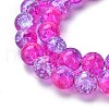 Spray Painted Crackle Glass Beads Strands CCG-Q002-10mm-09-2