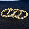 3Pcs 3 Styles Brass Micro Pave Clear Cubic Zirconia Finger Rings for Women FS-WG3CB6F-03-2