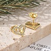 Brass Stud Earrings EJEW-S247-01B-G-3