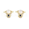 Brass & Cat Eye & Natural Lapis Lazuli Magnetic Clasps KK-G505-33G-1