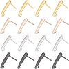 Unicraftale 40Pcs 4 Color PVD Vacuum Plating 304 Stainless Steel Stud Earring Findings STAS-UN0023-91-1