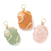 Natural Mixed Stone Rectangle Pendants PALLOY-JF02106-1