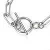 Tarnish Resistant 304 Stainless Steel Paperclip Chain Bracelets STAS-P001-59P-3