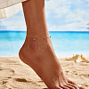 925 Sterling Silver Cable Chain Anklet AJEW-Z029-07G-4