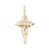 Brass Pave Clear Cubic Zirconia Pendants KK-Q096-07A-G-1