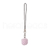 Square Yarn Ball Opaque Resin Mobile Strap HJEW-JM00837-2