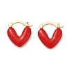 Brass Enamel Hoop Earrings EJEW-R032-05G-4