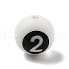 Round with Black Number 2 Silicone Focal Beads SIL-R013-01C-1
