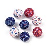 Independence Day Theme Wood European Beads WOOD-Z005-01-1